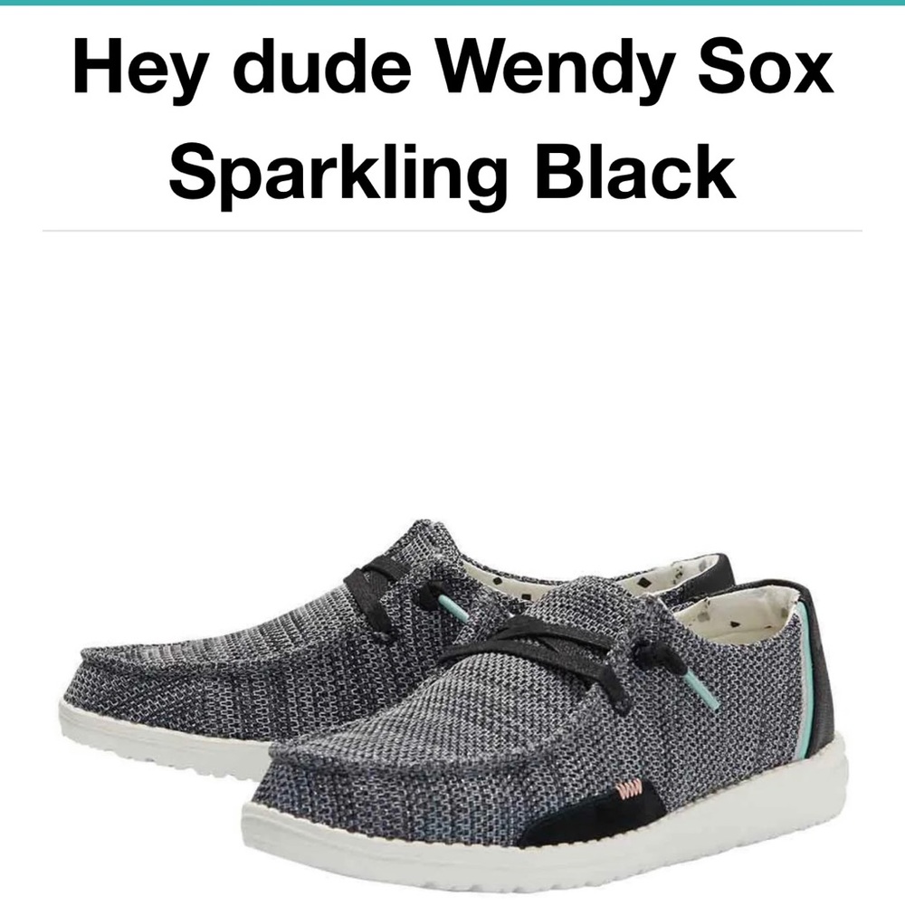 Hey Dude Women’s Wendy Sox Sparkling Black Size 9